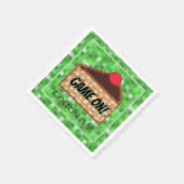 Pixeliger Gamer Grüner Pixel-Torte Stück Gefaltet  Serviette (Ecke)