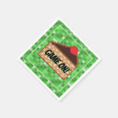 Pixeliger Gamer Grüner Pixel-Torte Stück Gefaltet  Serviette (Ecke)