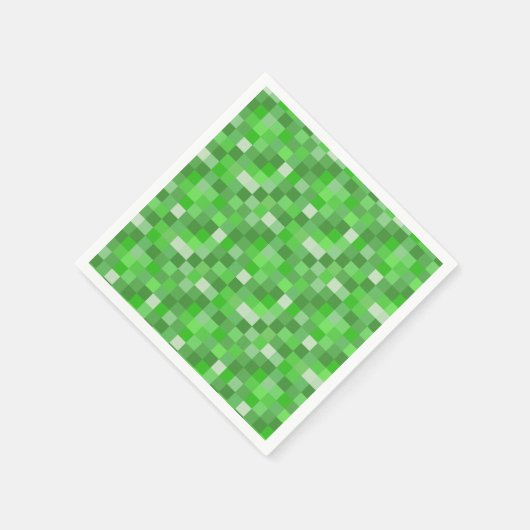 Pixeliger grüner Gebäudeblock gefaltet  Serviette (Ecke)