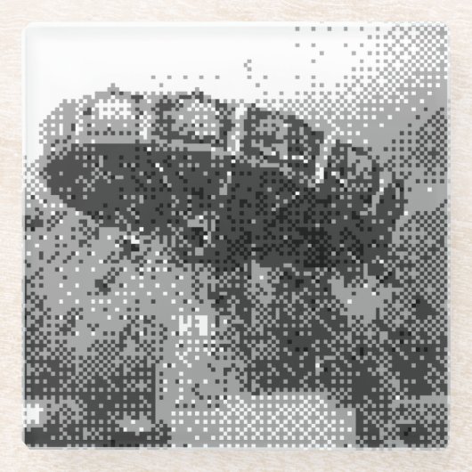 pixeliger Swing-Ride-Untersetzer Glasuntersetzer (Vorderseite)