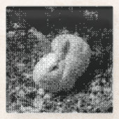 pixeliger Untersetzer aus Kaninchenglas (Vorderseite)