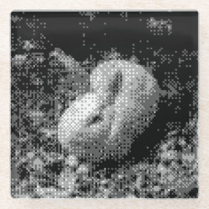 pixeliger Untersetzer aus Kaninchenglas