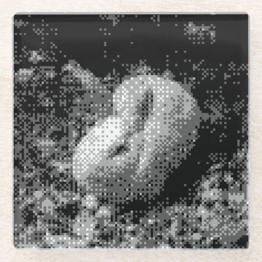pixeliger Untersetzer aus Kaninchenglas (Vorderseite)