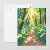 Pixeliger Waldparadies Postkarte (Vorne/Hinten)