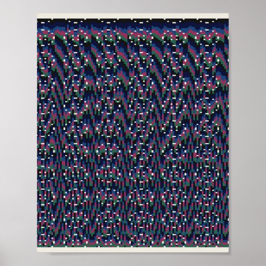  Pixeliges Blumenmuster  Poster (Vorne)