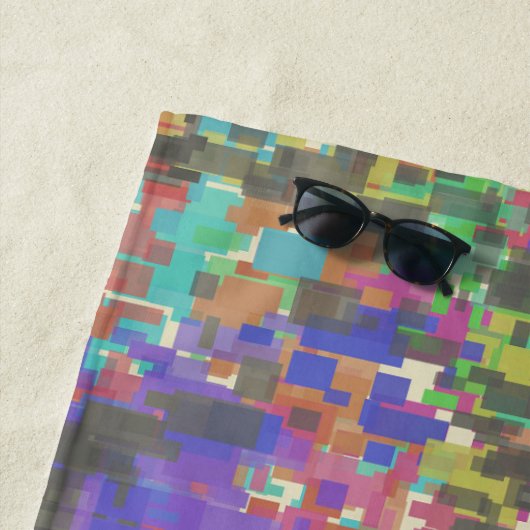 Pixeliges gemustertes jenseits der Farben des Rege Strandtuch (Beispiel)