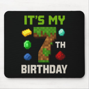 Pixeliges Level 7 Geburtstags-Kinder-Gamer-Party-D Mousepad