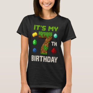 Pixeliges Level 7 Geburtstags-Kinder-Gamer-Party-D T-Shirt
