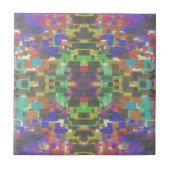 Pixeliges Muster jenseits der Farben des Regenboge Fliese (Vorderseite)