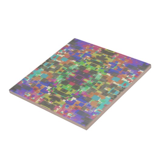 Pixeliges Muster jenseits der Farben des Regenboge Fliese (Seite)