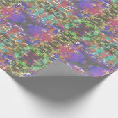 Pixeliges Muster jenseits der Farben des Regenboge Geschenkpapier (Ecke)