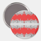 Pixelisierte Stadtreflexion Magnet (Vorderseite/Rückseite)