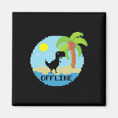 Pixelisierter Dinosaurier-Urlaub Tech-Enthusiasten Magnet (Vorne)