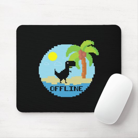Pixelisierter Dinosaurier-Urlaub Tech-Enthusiasten Mousepad (Mit Mouse)