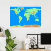 Pixelkarte der Welt Poster (Heimbüro)