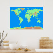 Pixelkarte der Welt Poster (Küche)