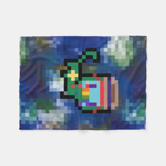 Pixelkatze Fleecedecke (Vorderseite (Horizontal))