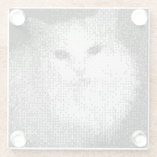 Pixelkatzenglas-Untersetzer Glasuntersetzer (Rückseite)