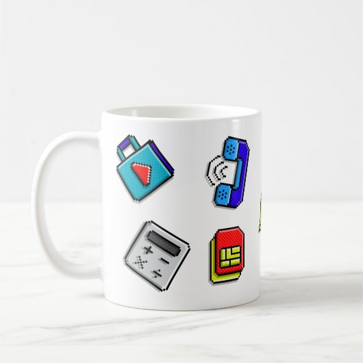 Pixelkunst der alten Schule Kaffeetasse (Links)
