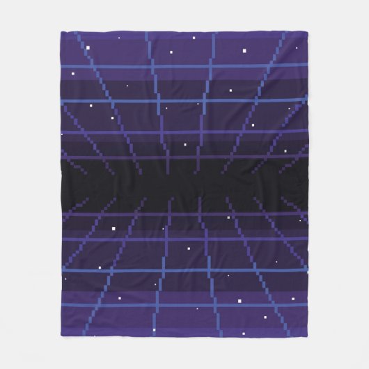 Pixelkunst des 80er Retro-Sci-Fi-Hintergrundes. Pi Fleecedecke (Vorderseite)