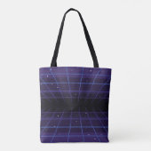Pixelkunst des 80er Retro-Sci-Fi-Hintergrundes. Pi Tasche (Rückseite)
