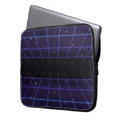 Pixelkunst des 80er Retro-Sci-Fi-Hintergrunds. Pix Laptopschutzhülle (Vorderseite Links)