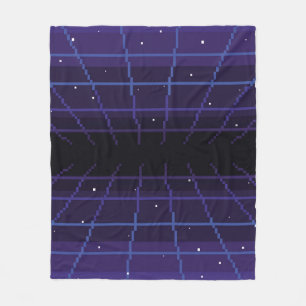 Pixelkunst eines Retro-Sci-Fi-Hintergrunds der 80e Fleecedecke