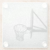 Pixelkunstbasketballfeld Glasuntersetzer (Rückseite)