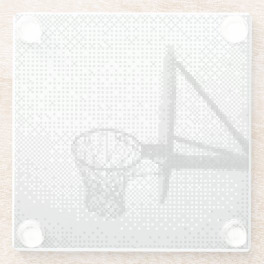 Pixelkunstbasketballfeld Glasuntersetzer (Rückseite)
