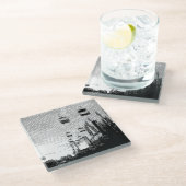 Pixelkunstvergnügungspark Glasuntersetzer (Schrägansicht)