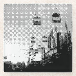 Pixelkunstvergnügungspark Glasuntersetzer