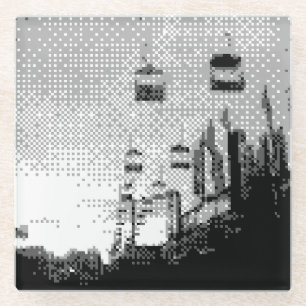 Pixelkunstvergnügungspark Glasuntersetzer