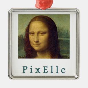 Pixelle Silbernes Ornament
