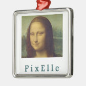 Pixelle Silbernes Ornament (Links)