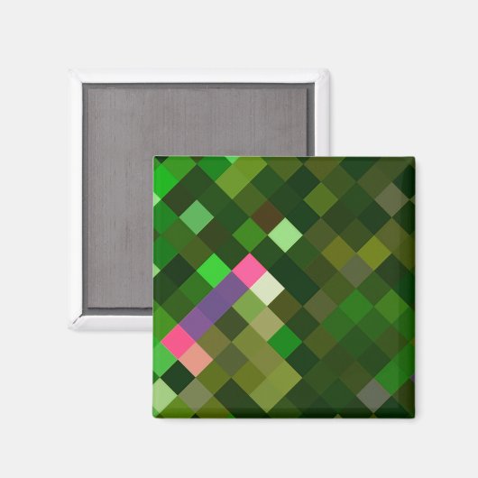 Pixelmuster - Grün Magnet (Vorderseite/Rückseite)