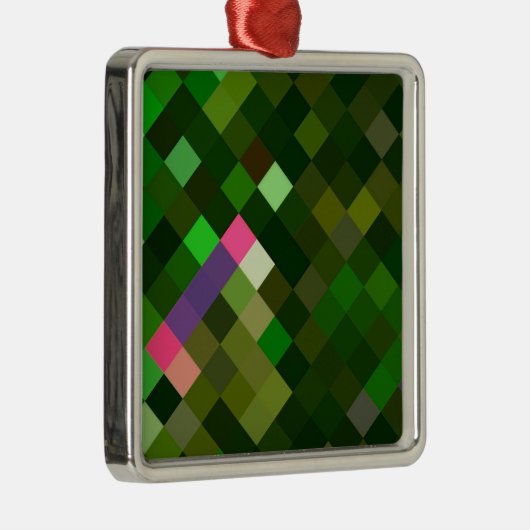 Pixelmuster - Grün Ornament Aus Metall (Rechts)