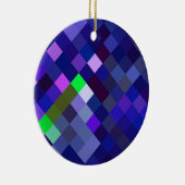 Pixelmuster - Indidigo Keramik Ornament (Rechts)