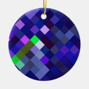 Pixelmuster - Indidigo Keramik Ornament