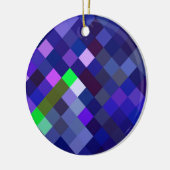 Pixelmuster - Indidigo Keramik Ornament (Links)