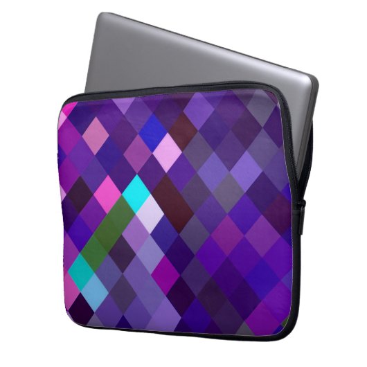 Pixelmuster - Lila Laptopschutzhülle (Vorderseite Links)