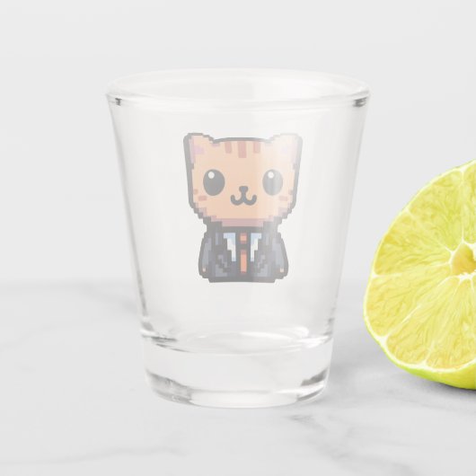 Pixelreinigungskatze Schnapsglas (Rückseite)