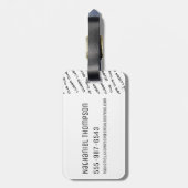 Pixelrick-Drooling-Head Gepäckanhänger (Rückseite vertikal)