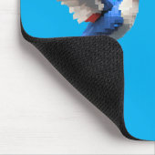 Pixels Blue Hummingbird Mousepad (Ecke)