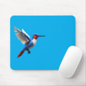 Pixels Blue Hummingbird Mousepad (Mit Mouse)