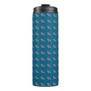 Pixels Blue Hummingbird Thermosbecher