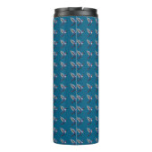 Pixels Blue Hummingbird Thermosbecher (Rückseite)