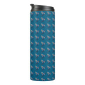 Pixels Blue Hummingbird Thermosbecher (Nach rechts gedreht)