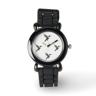 Pixels Green Hummingbird Armbanduhr