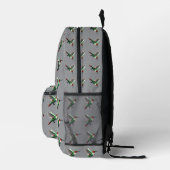 Pixels Green Hummingbird Bedruckter Rucksack (Rechts)