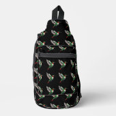Pixels Green Hummingbird Crossbody Bag (Vorderseite)